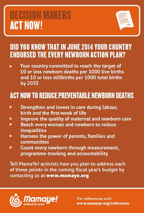 MamaYe Infographic on Prematurity: Decision Makers Act Now 2014