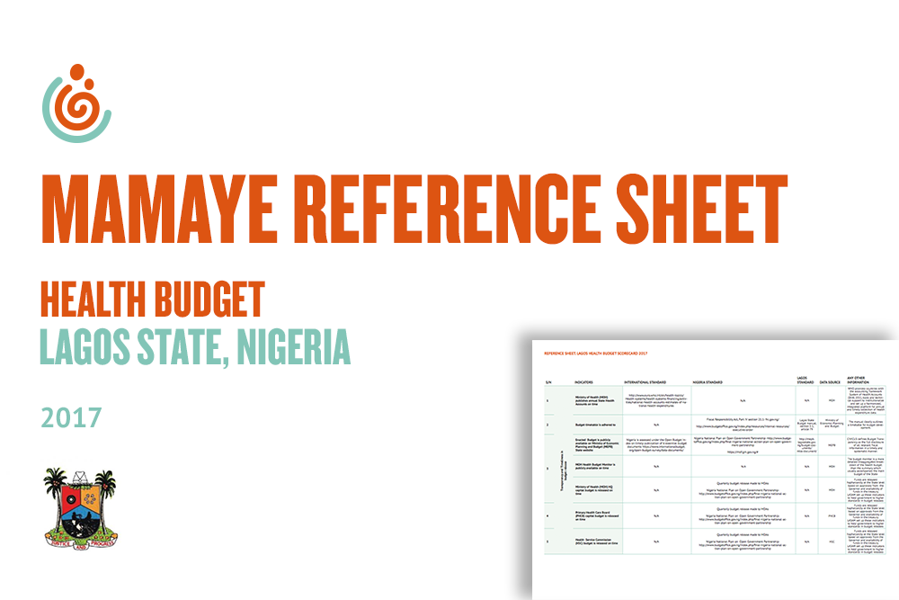 LAGOS STATE HEALTH BUDGET SCORECARD REFERENCE SHEET