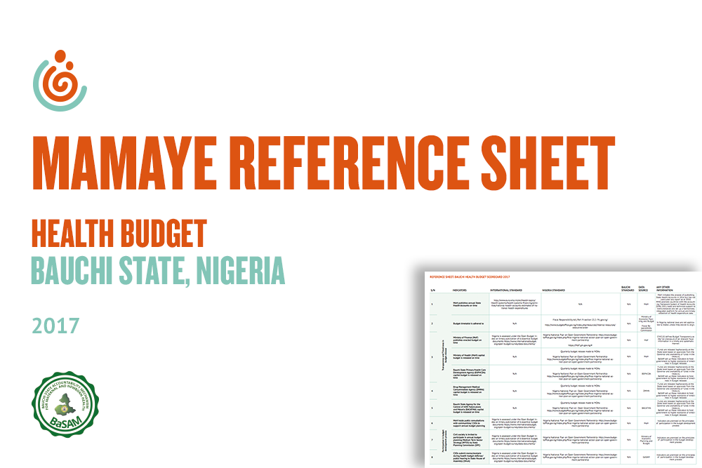BAUCHI STATE HEALTH BUDGET SCORECARD REFERENCE SHEET